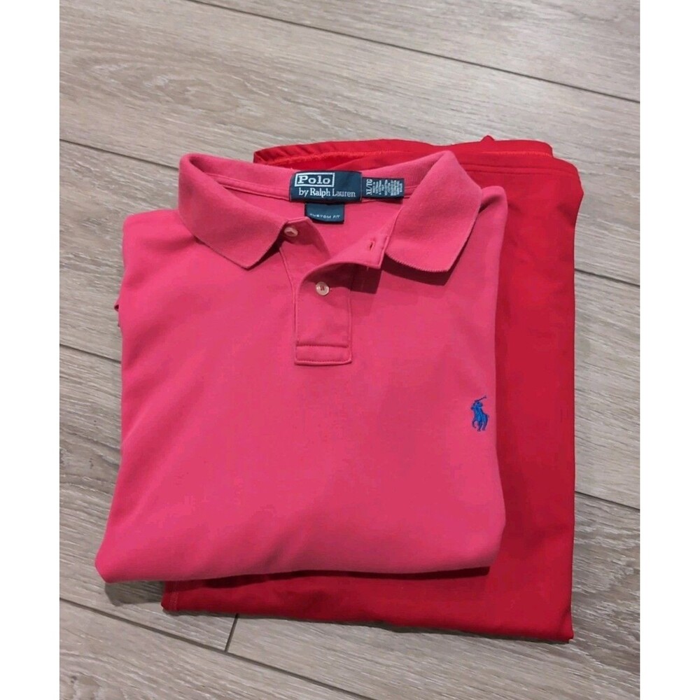 POLO RALPH LAUREN MEN's SIZE XLT LIGHT RED POLO SHIRT W/PONY LOGO EUC